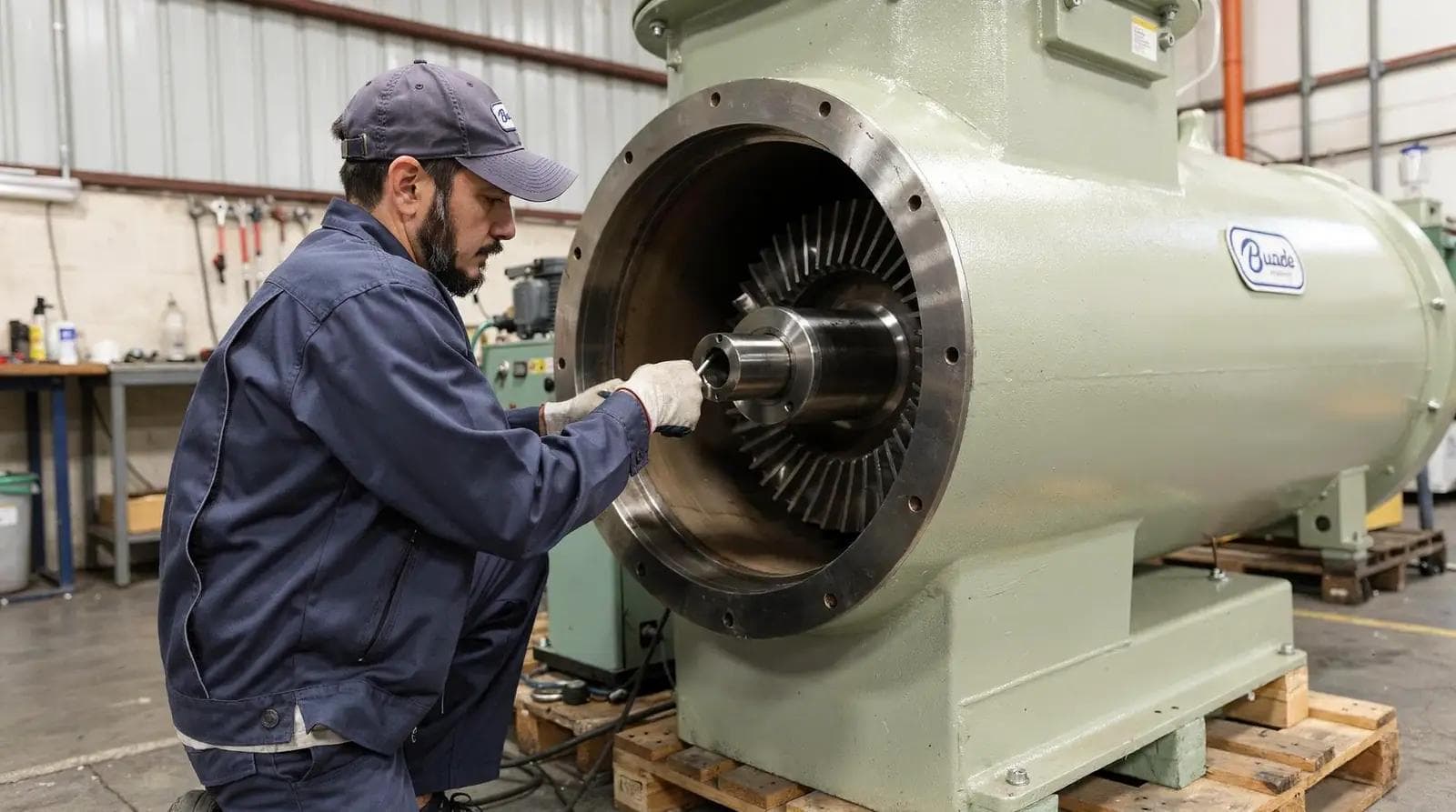 A conventional rotary screw compressor uses two intermeshing rotors housed in a stator