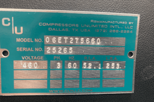 Commercial Compressor Model Number